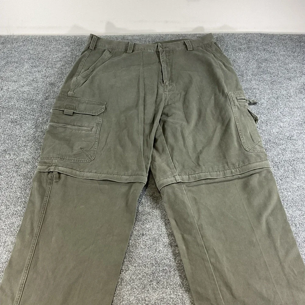 North Crest Convertible Cargo Pants Mens 38x32 Olive Zip-Off Hiking Outdoor Util